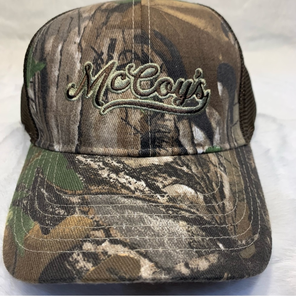 McCoy’s Building Supply Centers Camo Mesh Snapback Hat Brown Green NWOT